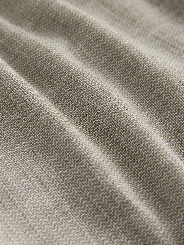 Sage Green Regular Tapered Fit Textured Linen Cotton Elasticated Drawstring Trousers - Image 8 of 11