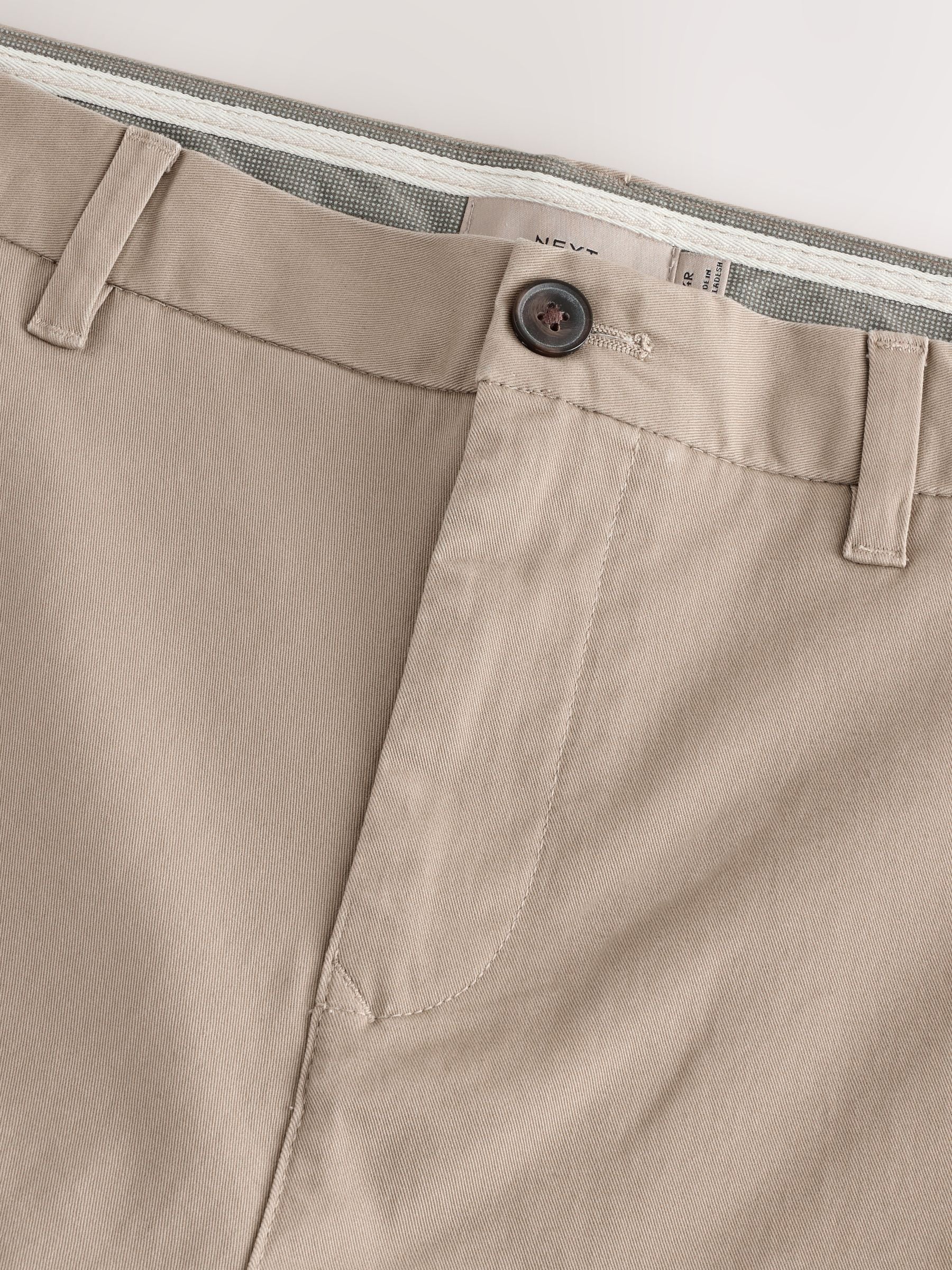 Buy Stone Regular Tapered Fit Stretch Chinos Trousers from Next India