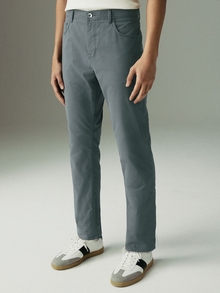 Blue Slim Fit 5 Pocket Soft Touch Trousers - Image 1 of 11