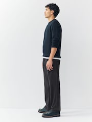 Black Regular Tapered Fit Stretch Chinos Trousers - Image 7 of 10