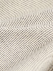 Ecru/Mushroom Brown - Ajuste tapered regular - Cotton Linen Striped Trousers - Imagen 9 de 12