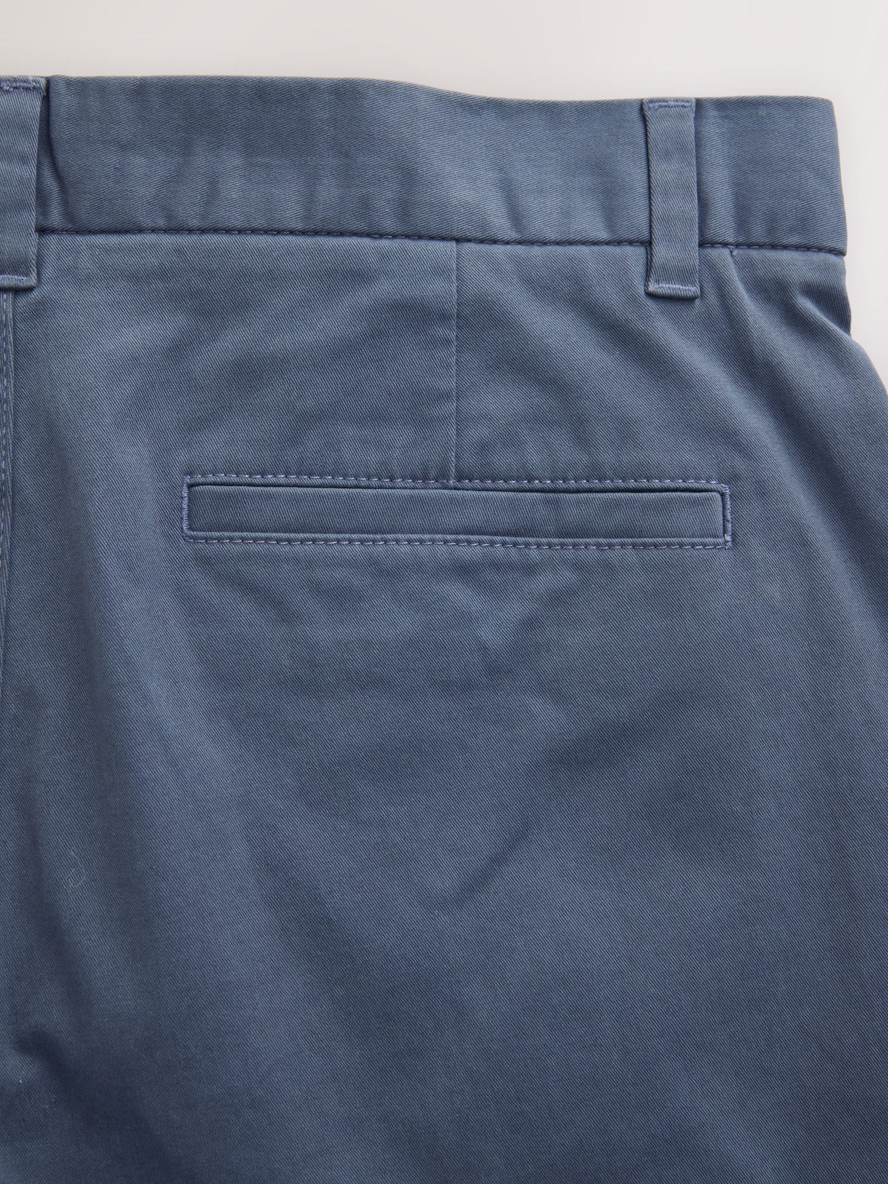 Buy Blue Grey Mid Regular Tapered Fit Stretch Chinos Trousers from
