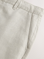 Light Stone Regular Fit Cotton Linen Twill Chino Trousers - Image 10 of 10