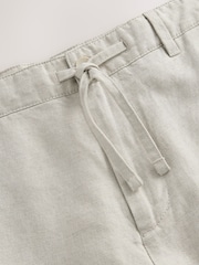 Light Stone Regular Fit Cotton Linen Twill Chino Trousers - Image 8 of 9
