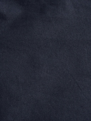 Navy Blue Regular Tapered Fit Linen Cotton Chino Trousers - Image 7 of 9