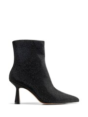 PIECES Black Embellished Heeled Ankle Boots - Image 1 of 2