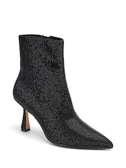 PIECES Black Embellished Heeled Ankle Boots - Image 2 of 2