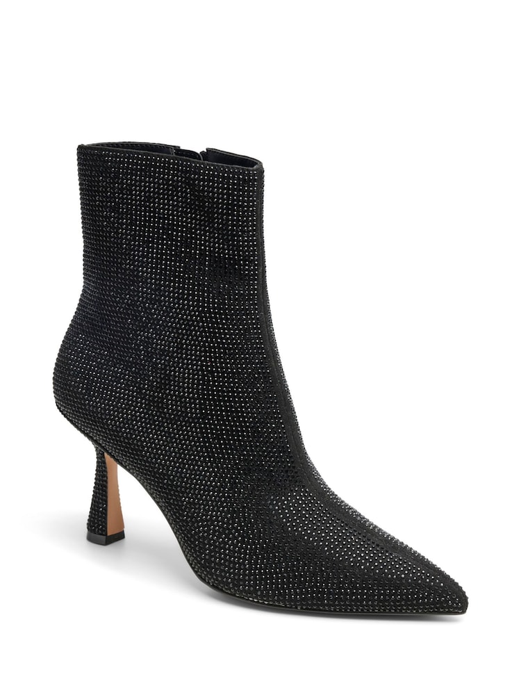 PIECES Black Embellished Heeled Ankle Boots - Image 2 of 2
