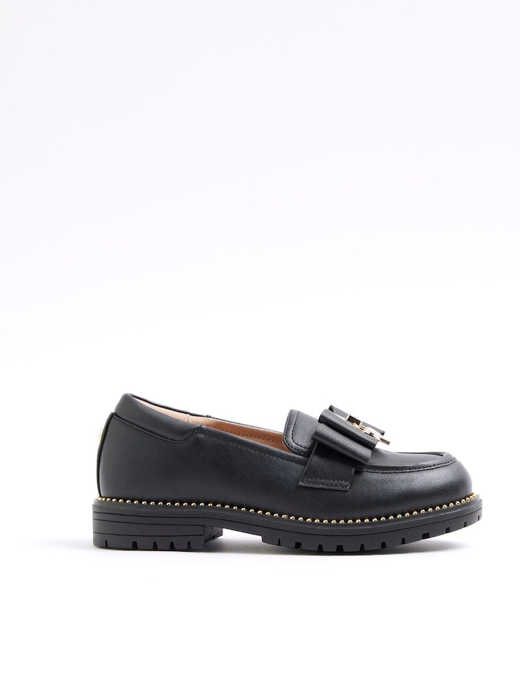 River Island Black Girls Bow Loafers - Image 1 of 4