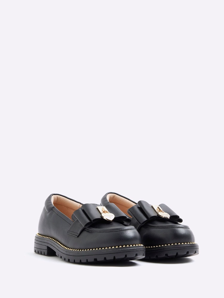 River Island Black Girls Bow Loafers - Image 2 of 4