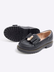 River Island Black Girls Bow Loafers - Image 4 of 4