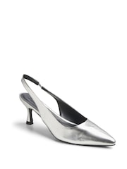 PIECES Metallic Slingback Court Heeled Sandals - Image 2 of 2