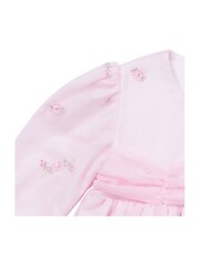 Emile Et Rose Party 100% Cotton Dress With Tulle Overlay Embroidered Yoke and Tights - Image 4 of 6