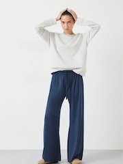 Hush Blue Amie Wide Leg Joggers - Image 1 of 4