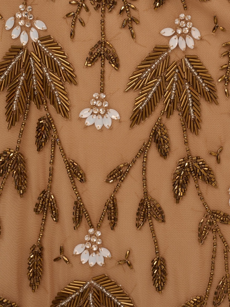Adrianna Papell Metallic Beaded Ankle Length Dress - Image 7 of 7 Adrianna Papell Metallic Beaded Ankle Length Dress - Image 7 of 7