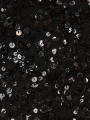 Adrianna Papell Off Shoulder Bead Black Dress - Image 7 of 7