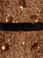 Adrianna Papell Metallic Beaded Halter Long Dress - Image 7 of 7