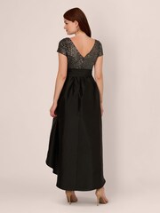 Adrianna Papell Studio Sequin High Low Black Dress - Image 2 of 7