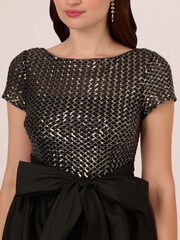 Adrianna Papell Studio Sequin High Low Black Dress - Image 4 of 7