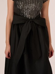 Adrianna Papell Studio Sequin High Low Black Dress - Image 5 of 7