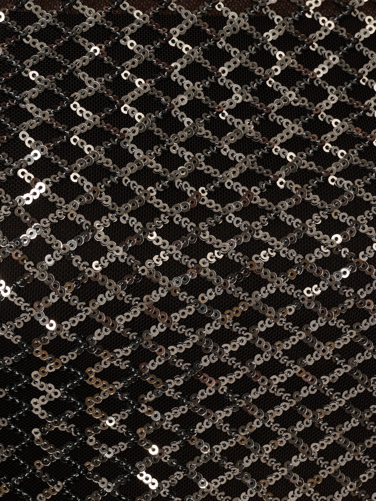Adrianna Papell Studio Sequin High Low Black Dress - Image 7 of 7