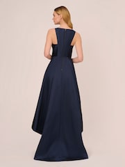 Adrianna Papell Blue Mikado High Low Gown - Image 2 of 7