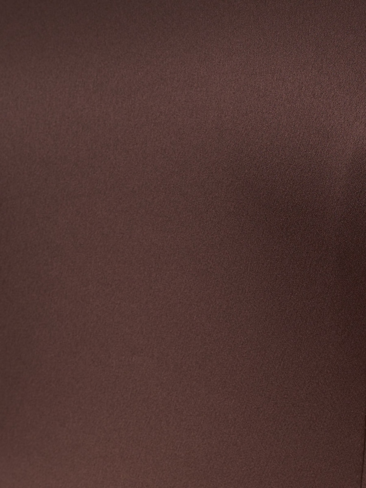 Adrianna Papell Slim Halter Column Brown Gown - Image 7 of 7