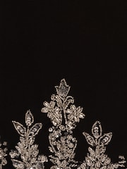 Adrianna Papell Beaded Crepe Bell Sleeve Black Dress - Image 7 of 7
