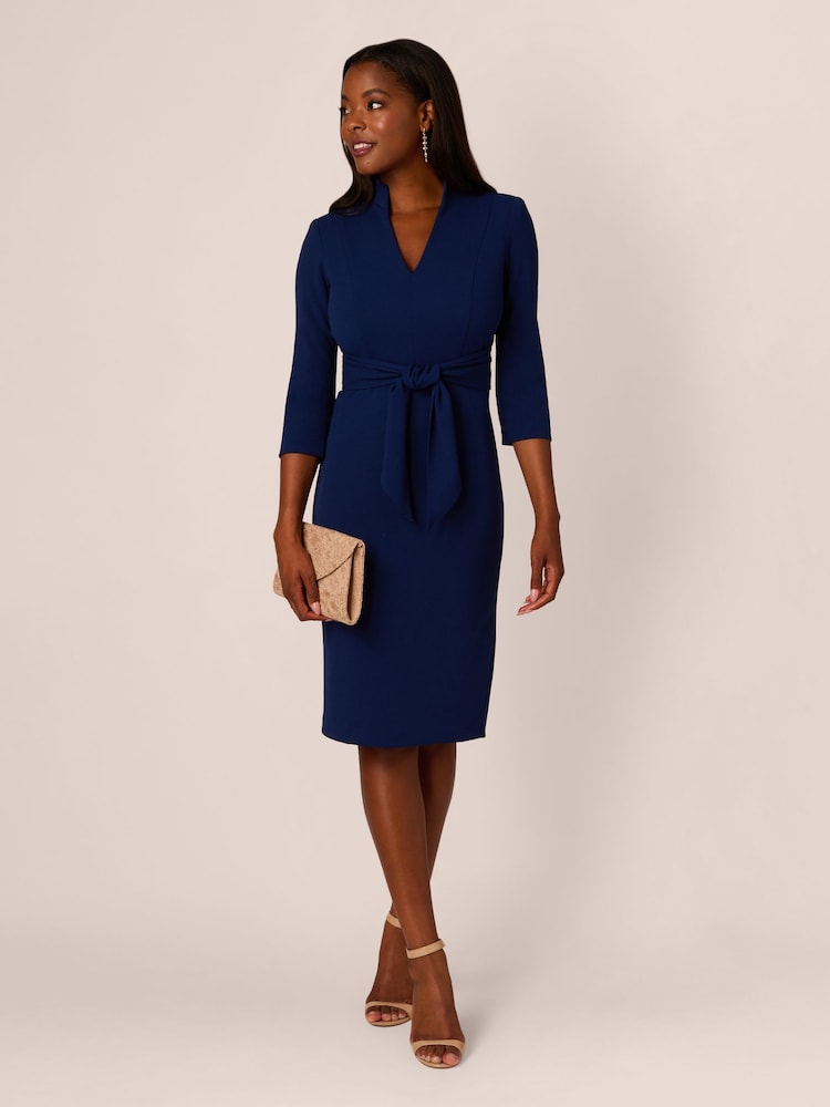 Adrianna Papell Blue Front Tie Short Dress - Image 3 of 7