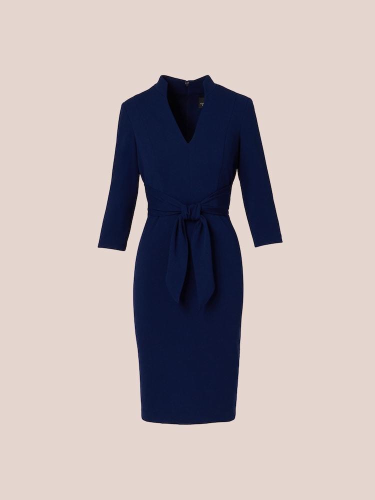 Adrianna Papell Blue Front Tie Short Dress - Image 6 of 7