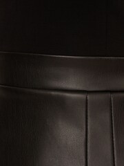 Adrianna Papell Ponte Faux Leather Black Dress - Image 3 of 7