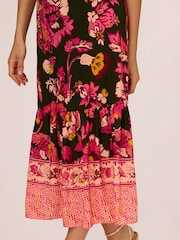 Adrianna Papell Green Printed Puff Sleeve Dress - Image 5 of 7