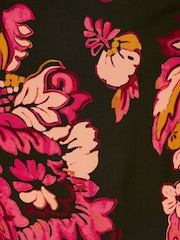 Adrianna Papell Green Printed Puff Sleeve Dress - Image 7 of 7