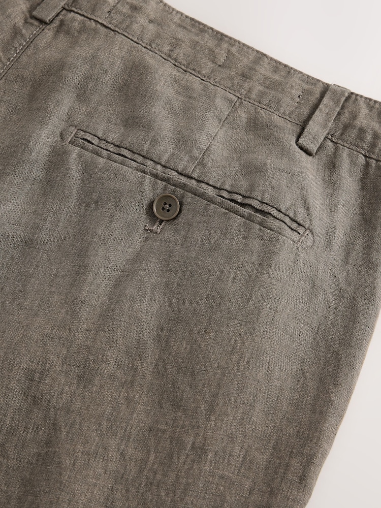 Коричневый - Зауженный крой классического кроя - 100% Linen Signature Chino Trousers - Изображение 12 из 12 Коричневый - Зауженный крой классического кроя - 100% Linen Signature Chino Trousers - Изображение 12 из 12