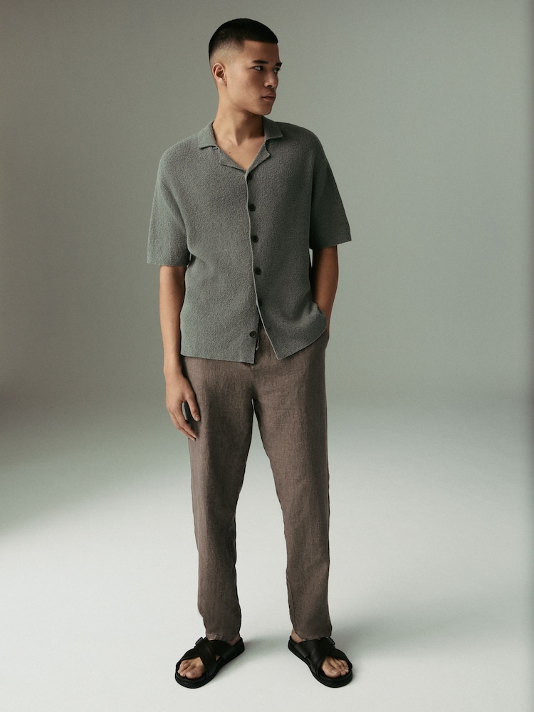 Коричневый - Зауженный крой классического кроя - 100% Linen Signature Chino Trousers - Изображение 2 из 12 Коричневый - Зауженный крой классического кроя - 100% Linen Signature Chino Trousers - Изображение 2 из 12