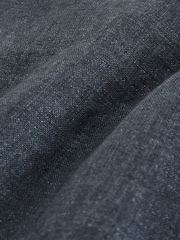 Charcoal Grey Regular Tapered Fit 100% Linen Signature Chino Trousers - Image 13 of 13