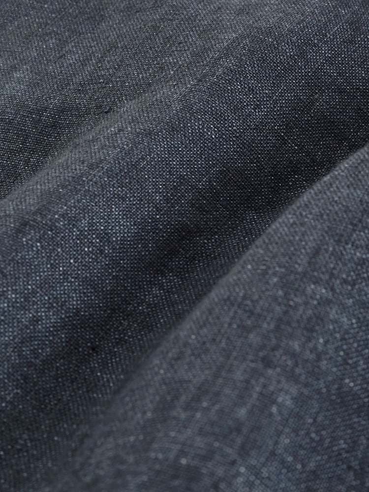 Charcoal Grey Regular Tapered Fit 100% Linen Signature Chino Trousers - Image 13 of 13