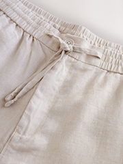 Piedra - Ajuste tapered regular - Pantalones de lino 100 % con cordón elástico - Imagen 10 de 11