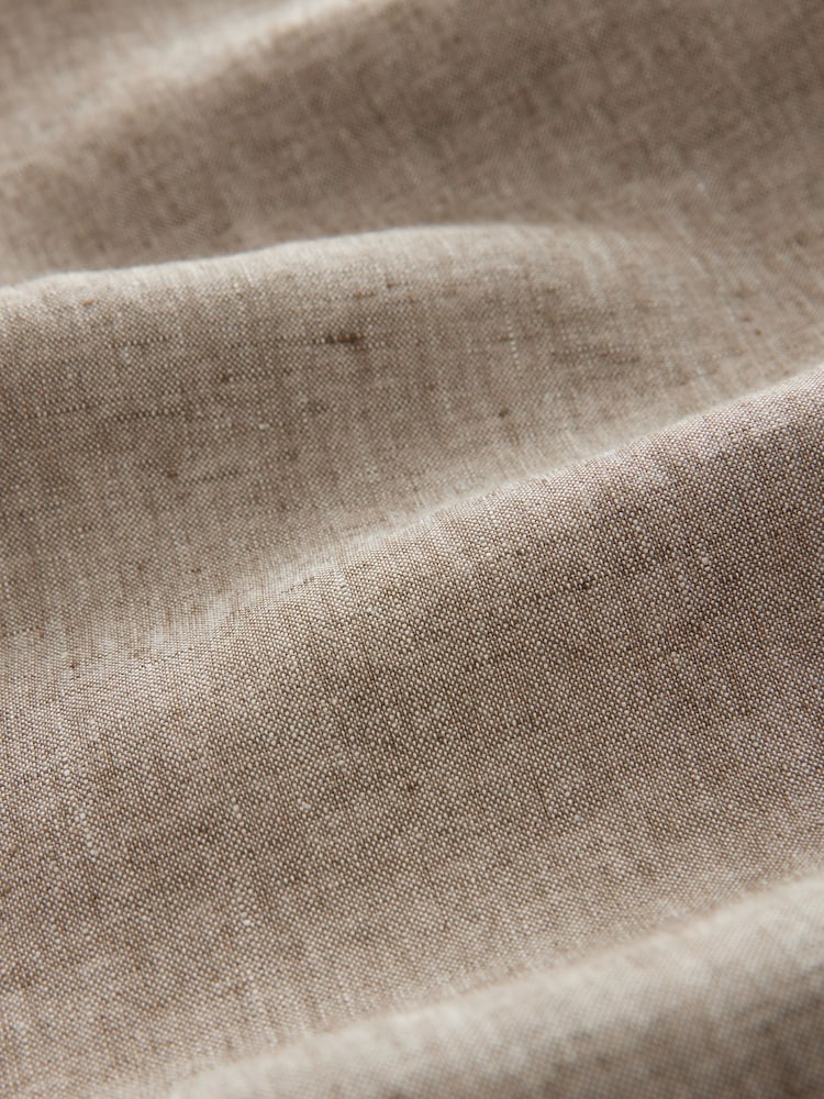Neutral Relaxed Fit 100% Linen Signature Elasticated Waist Drawstring Trousers - Image 9 of 11