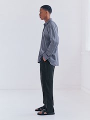 Темно-серый - Свободный крой - 100% Linen Signature Chino Trousers - Изображение 5 из 10