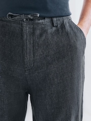 Темно-серый - Свободный крой - 100% Linen Signature Chino Trousers - Изображение 6 из 10