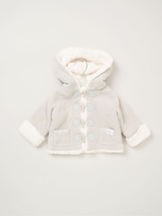 siva - Rock-A-Bye Baby Boutique 100% Cotton True Knit Cardigan with Sherpa Lining - Slika 1 iz 3
