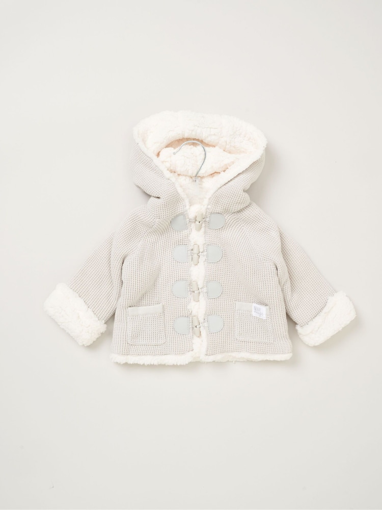 siva - Rock-A-Bye Baby Boutique 100% Cotton True Knit Cardigan with Sherpa Lining - Slika 1 iz 3