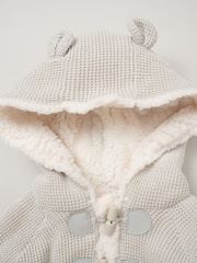 siva - Rock-A-Bye Baby Boutique 100% Cotton True Knit Cardigan with Sherpa Lining - Slika 3 iz 3