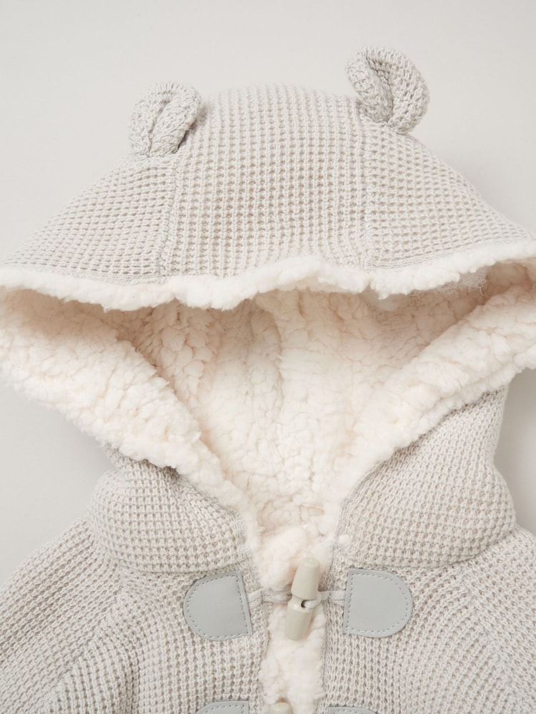 siva - Rock-A-Bye Baby Boutique 100% Cotton True Knit Cardigan with Sherpa Lining - Slika 3 iz 3