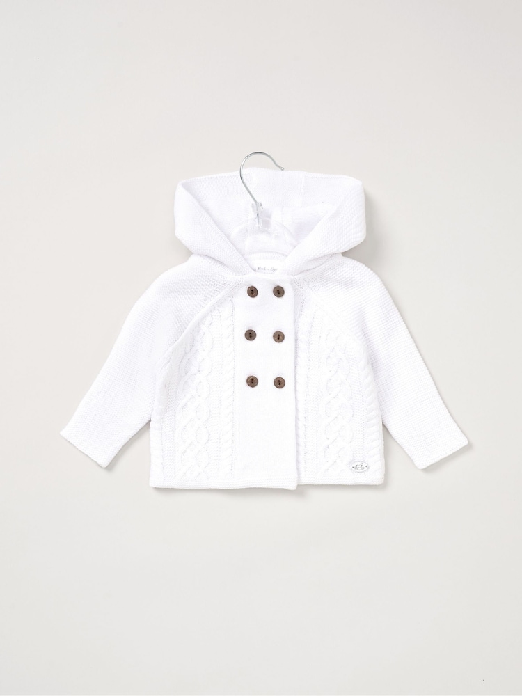 Rock-A-Bye Baby Boutique 100% Cotton Double Knit Hooded Cardigan - Image 1 of 3