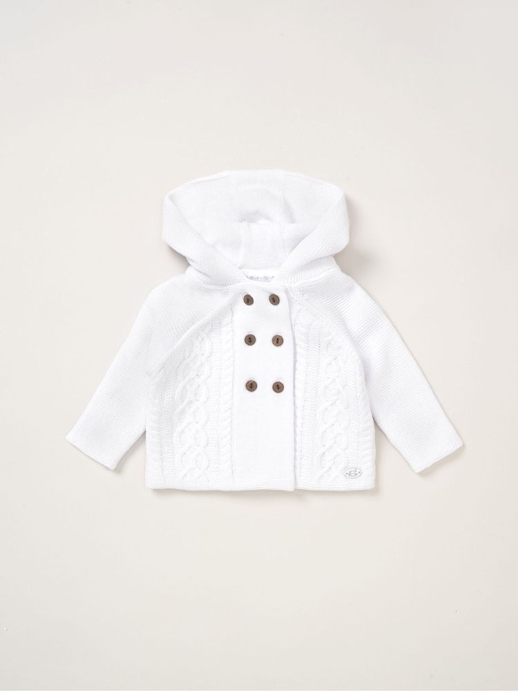 Cárdigan con capucha de punto doble de algodón 100% de Rock-A-Bye Baby Boutique - Imagen 2 de 3 Cárdigan con capucha de punto doble de algodón 100% de Rock-A-Bye Baby Boutique - Imagen 2 de 3