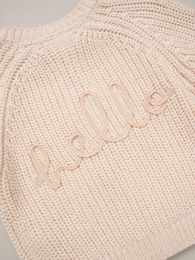Weiß - Rock-a-bye Baby Boutique – Strickjacke mit Stickerei auf der Rückseite aus 100 % Baumwolle - Bild 3 von 3 Weiß - Rock-a-bye Baby Boutique – Strickjacke mit Stickerei auf der Rückseite aus 100 % Baumwolle - Bild 3 von 3