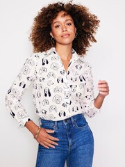Boden Cream Tall Florrie long Sleeve 100% Cotton Shirt - Image 4 of 5
