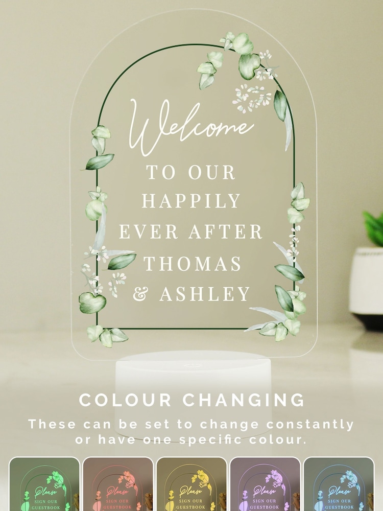 Personalised Botanical LED Sign by PMC - Image 1 of 3
